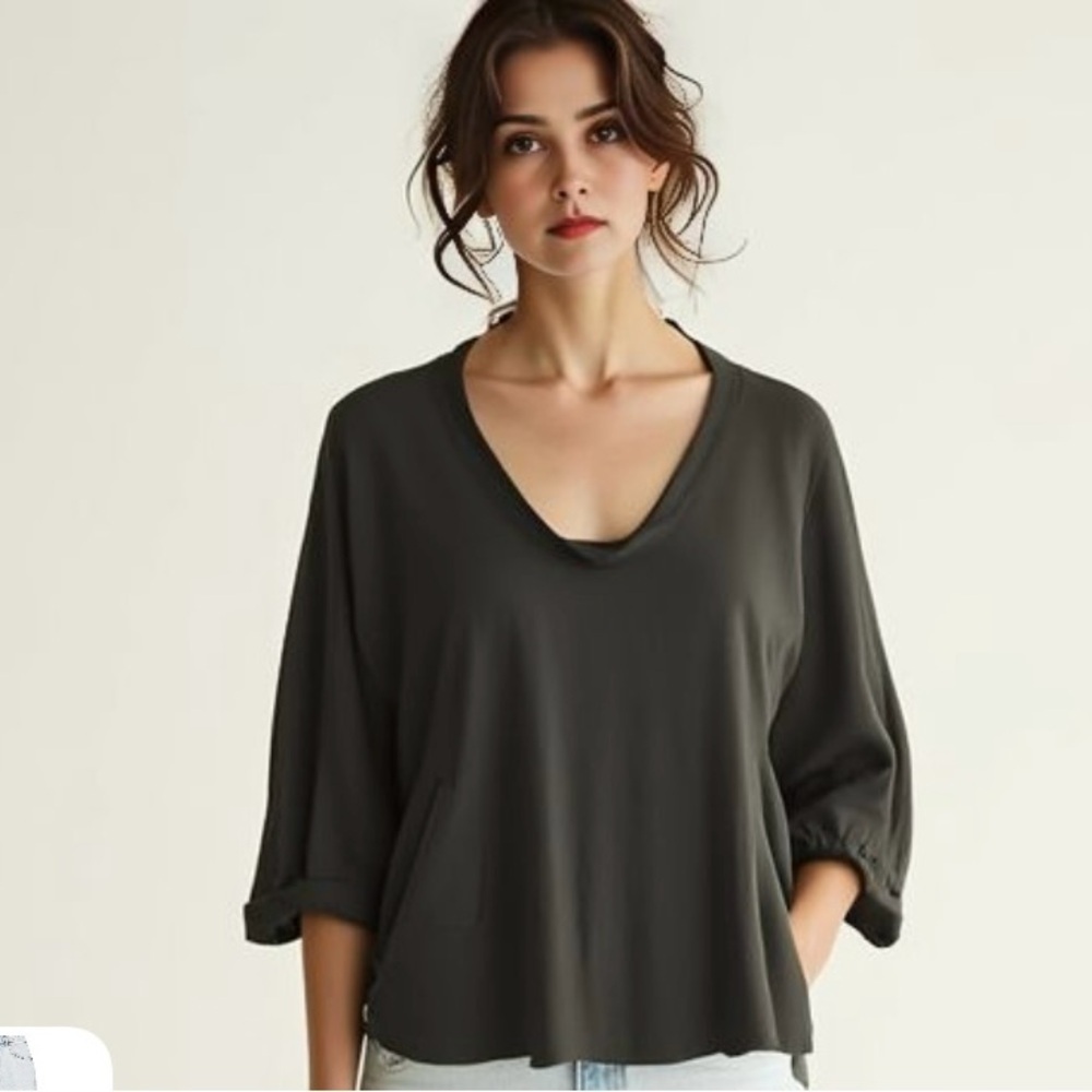 Soft Surroundings Cowl Neck Top| Two pockets Size M